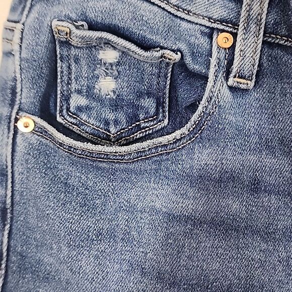 Paige Stella Fillmore Destructed Blue High Rise Jeans Size 31 - Picture 3 of 8